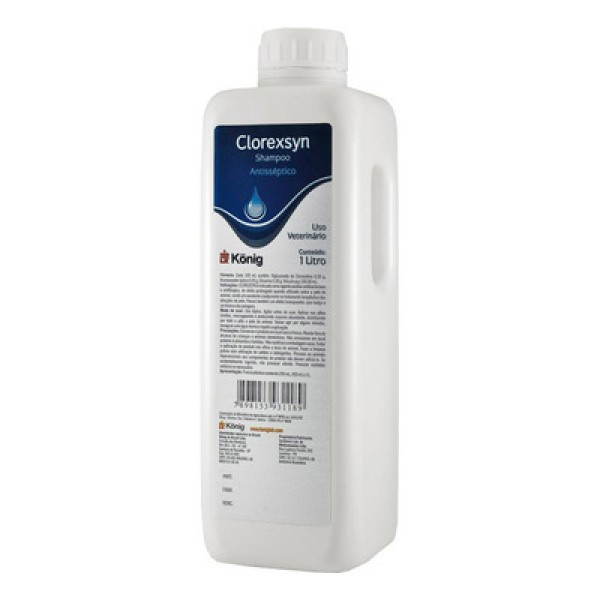 Encontraproduto.com.br - Shampoo Antisséptico Clorexsyn Konig Para Cães e Gatos 1L (MP)