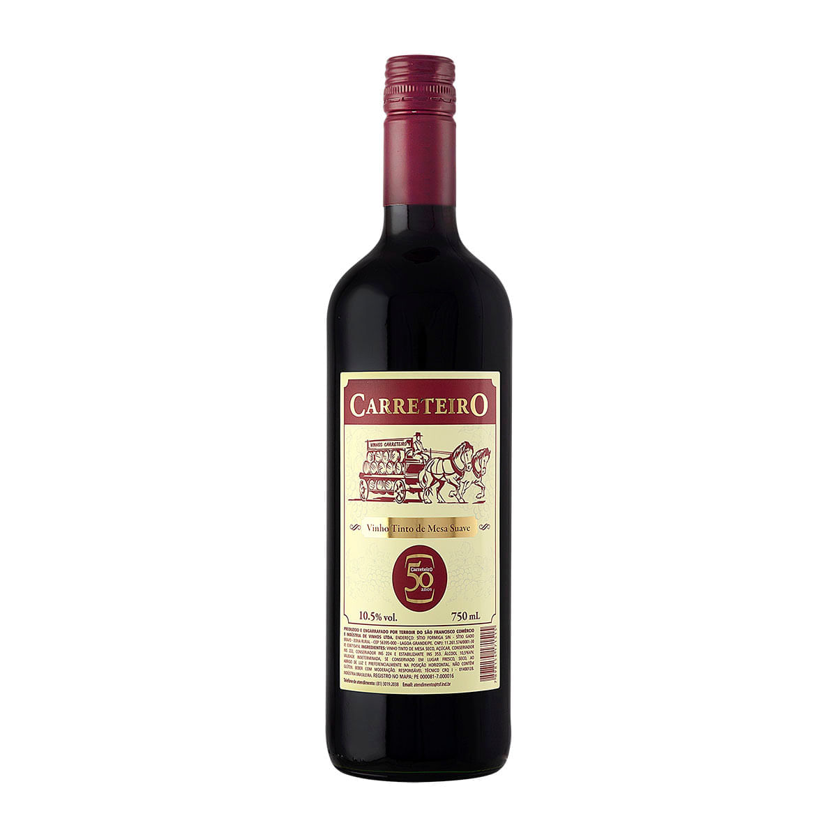 Encontraproduto.com.br - Vinho Tinto de Mesa Suave Carreteiro 750ml