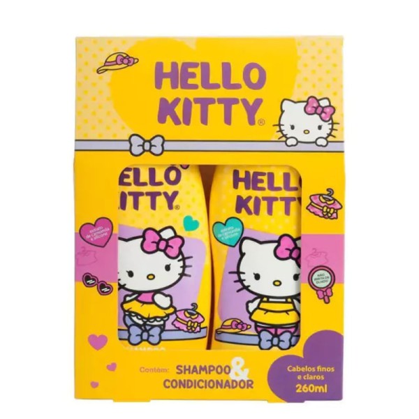 Encontraproduto.com.br - Kit Shampoo + Condicionador Finos Hello Kitty - 2x260ml