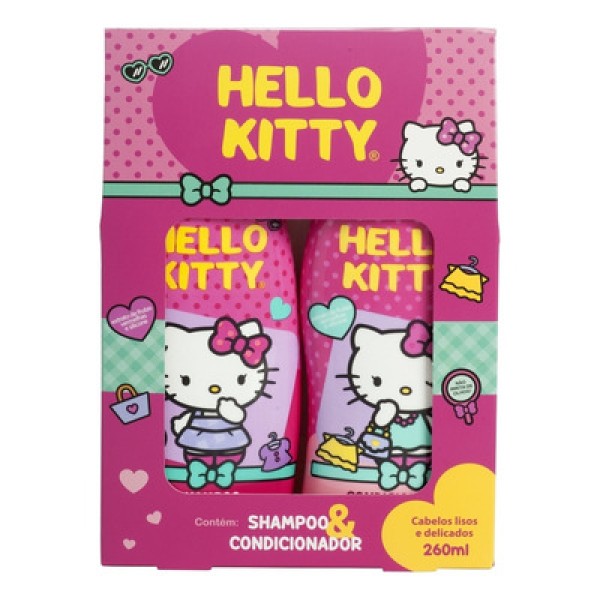 Encontraproduto.com.br - Kit Shampoo + Condicionador Finos Hello Kitty - 2x260ml