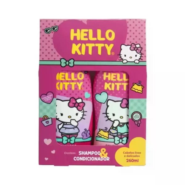 Encontraproduto.com.br - Kit Shampoo + Condicionador Finos Hello Kitty - 2x260ml