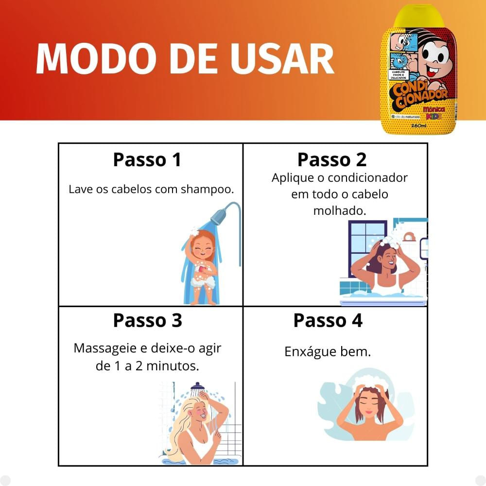Encontraproduto.com.br - Condicionador Turma Da Mônica Kids Cabelos Finos E Delicados 260ml
