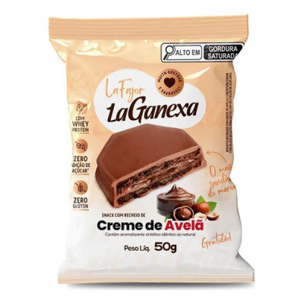 Encontraproduto.com.br - Alfajor La Fajor sabor creme de avelã com Whey Protein 50g