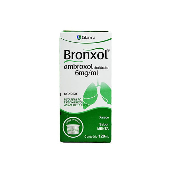 Encontraproduto.com.br - Bronxol Cloridrato De Ambroxol 6mg/ml 120ml Xarope Adulto Sabor Menta  Cifarma