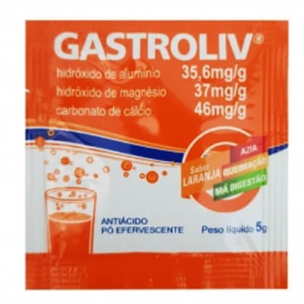 Encontraproduto.com.br - Gastroliv Pó Efervescente Sachê Laranja 5g
