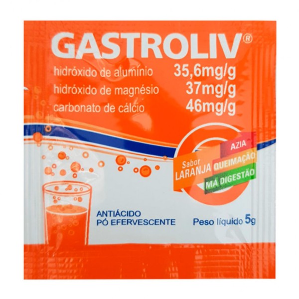 Encontraproduto.com.br - Gastroliv Pó Efervescente Sachê Laranja 5g