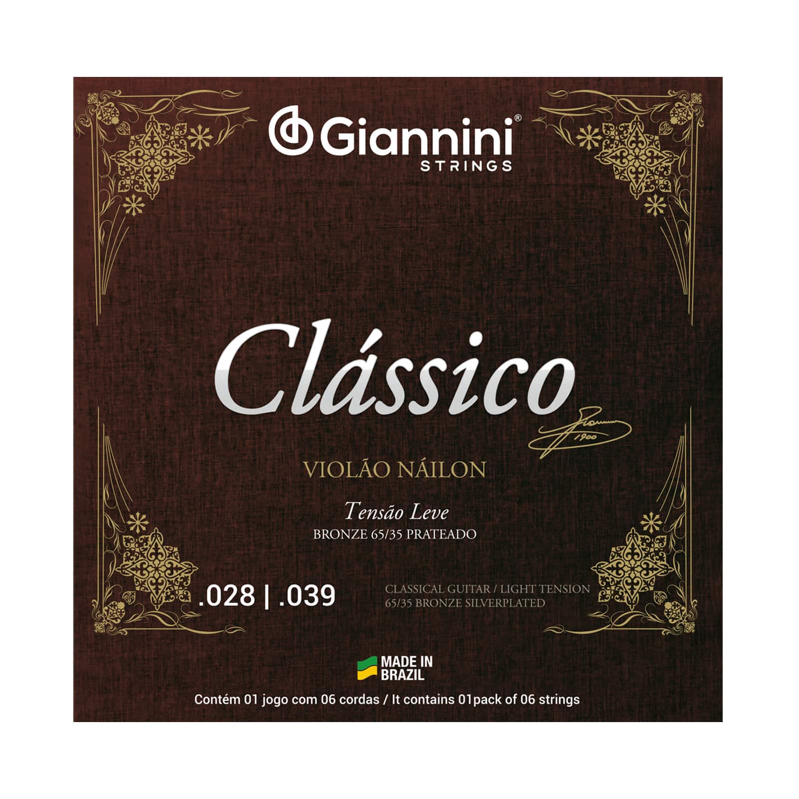 Encontraproduto.com.br - Encordoamento Violao Genwpl Classico Nylon Leve Giannini