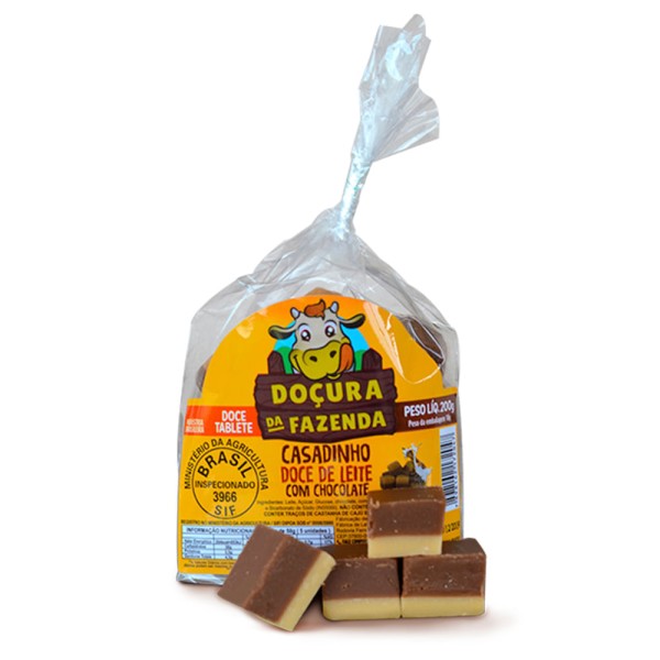 Encontraproduto.com.br - Doce de Leite com Chocolate em Tabletes Doçura da Fazenda 250g