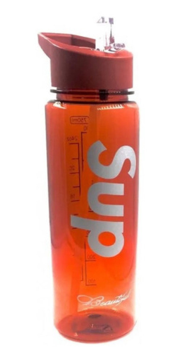 Garrafinha Squeeze De Plástico Sup 750 Ml Com Canudo