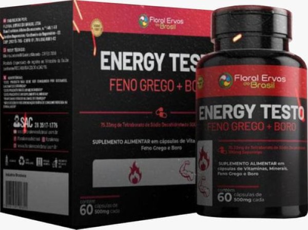 Energy Testo 500mg com 60 Cápsulas - Bioalive