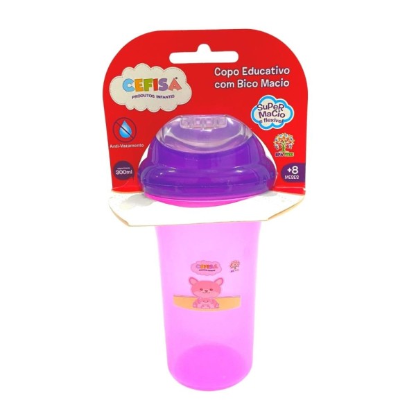 Encontraproduto.com.br - Copo Educativo Bico Macio Cefisa: Facilite a transição para copos com o Copo Educativo da Cefisa, equipado com bico macio para conforto durante o aprendizado.