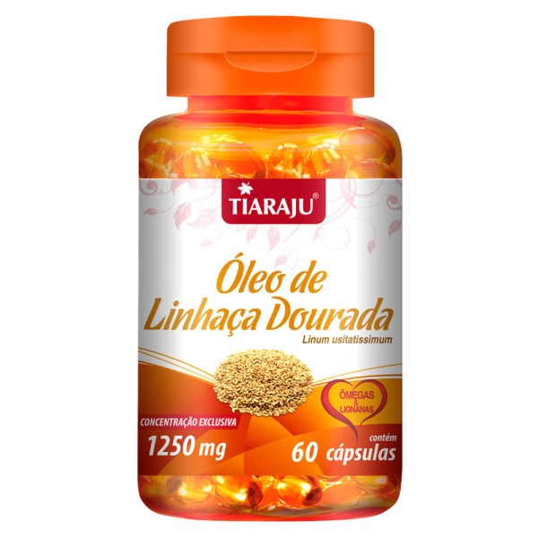 Encontraproduto.com.br - Óleo de Linhaça Dourada Tiaraju 1250mg c/60 Cápsulas