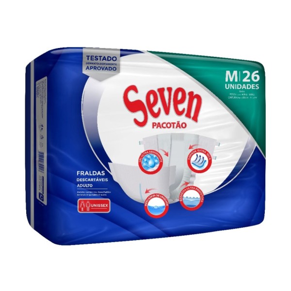 Encontraproduto.com.br - Fralda Geriátrica Seven Master Tamanho M Com 32 Unidades