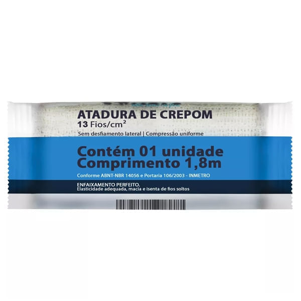 Encontraproduto.com.br - Atadura de Crepom 13 fios Neve 6cm x 1,8M