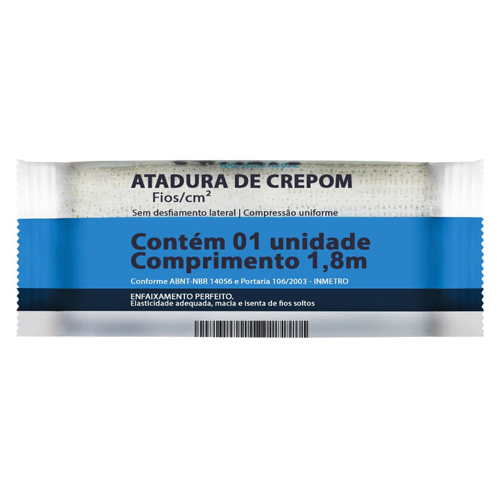 Encontraproduto.com.br - Atadura de Crepom 13 fios Neve 6cm x 1,8M