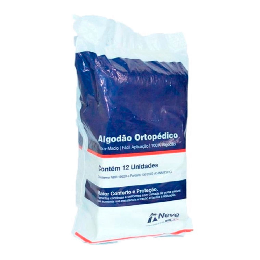 Encontraproduto.com.br - Atadura De Algodão Ortopédico Neve - 12 Cm X 1.8 M - 12 Unidades