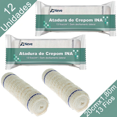 Encontraproduto.com.br - Atadura Crepom Ina Neve 13 Fios 20cmX1.8m - unidade