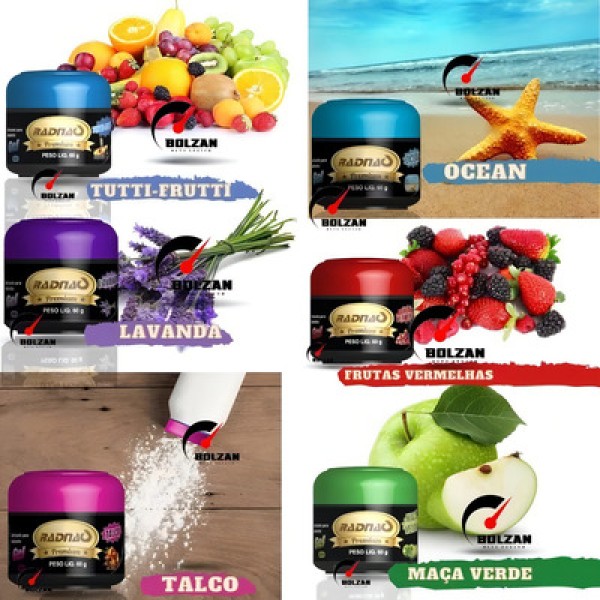 Odorizante Para Veículos E Ambiente Gel 60g - Radnaq Premium Fragancia Tutti-frutti
