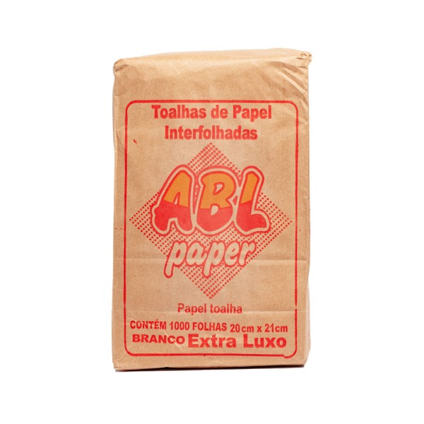Papel Toalha 20 x 21 Branco Luxo 100% Celulose - Pacote com 1000 unidades
