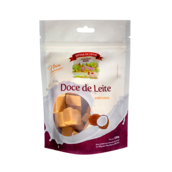 Encontraproduto.com.br - Doce de Leite Com Coco Tablete Gotas de Leite 100g