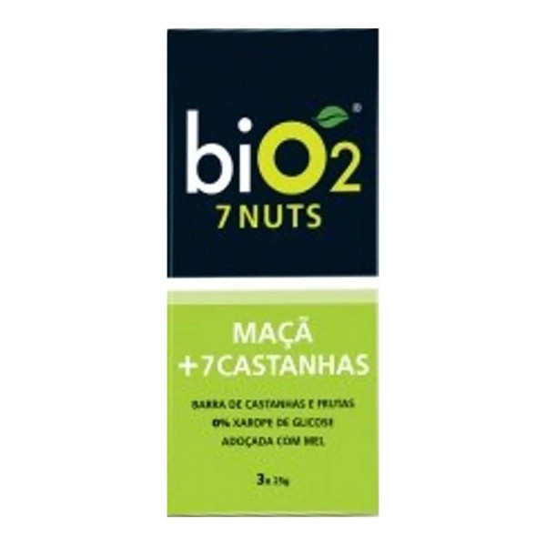 Encontraproduto.com.br - Barra Nuts Sabor Maçã Bio2 Organic 7nuts com 3 Unidades