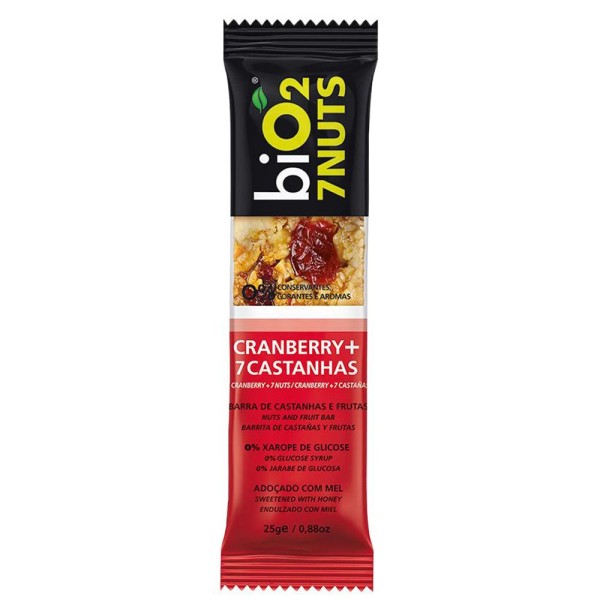 Encontraproduto.com.br - Barra de Castanhas e Frutas Cranberry 25g Bio2