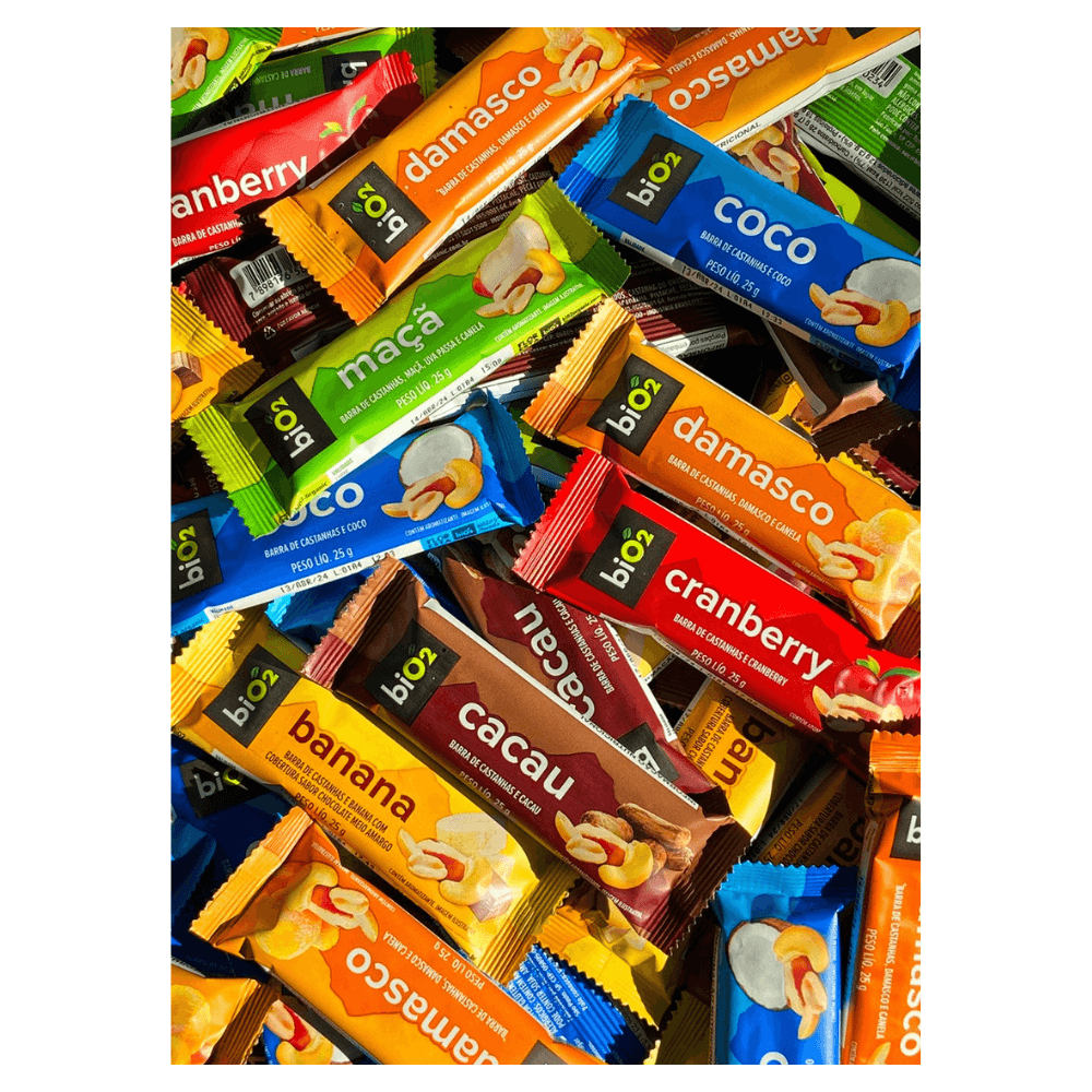 Encontraproduto.com.br - Barra de Cereal Cramberry + 7 Castanhas 7 Nuts Bio2 Caixa Pack com 12 Unidades 25g Cada