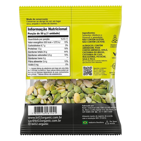 Encontraproduto.com.br - Mix de Sementes biO2 Snack Pacote 50 g