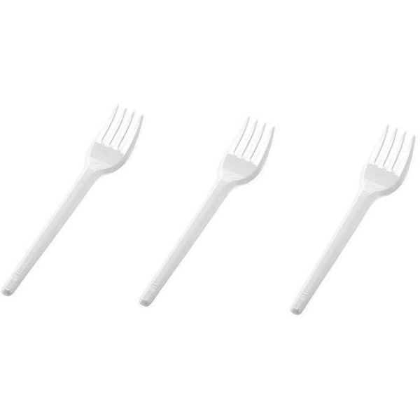 Encontraproduto.com.br - Garfo Plástico Sobremesa Branco Kirey com 10 Unidades