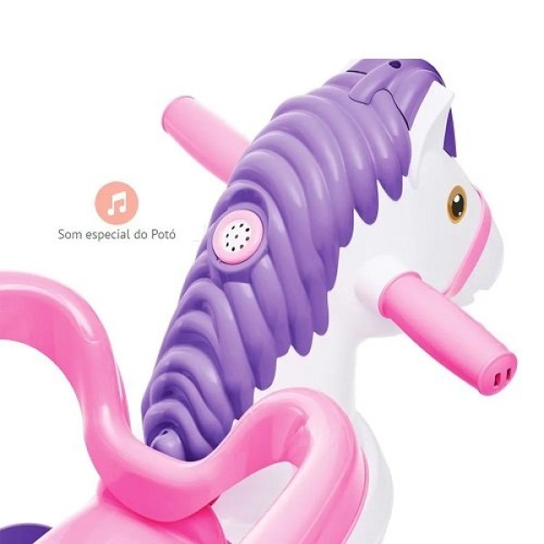 Encontraproduto.com.br - Triciclo com Empurrador e Pedal Rosa Poto - 1012 - Calesita