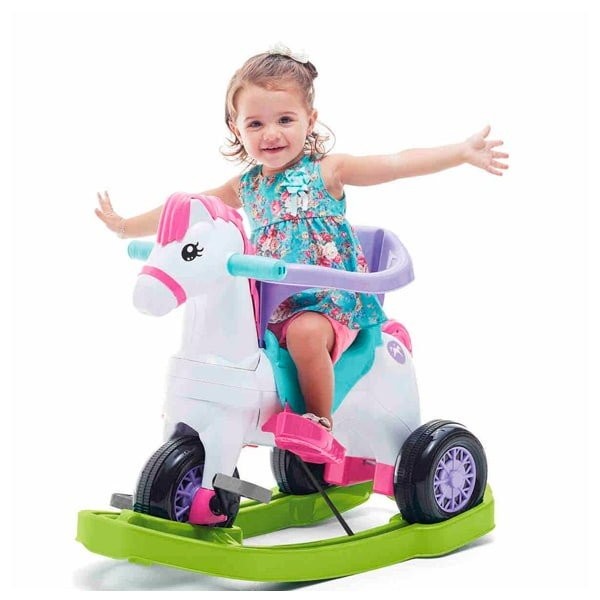 Encontraproduto.com.br - Triciclo Poponei Com Balanço Calesita Rosa