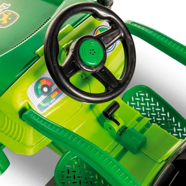 Encontraproduto.com.br - Trator Quadriciclo Carrinho A Pedal Com Empurrador E Apoio De Pés Verde - Calesita