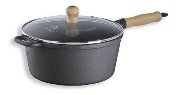 Encontraproduto.com.br - Caçarola Cabo De Madeira Tampa De Vidro 2,4 Litro 20cm