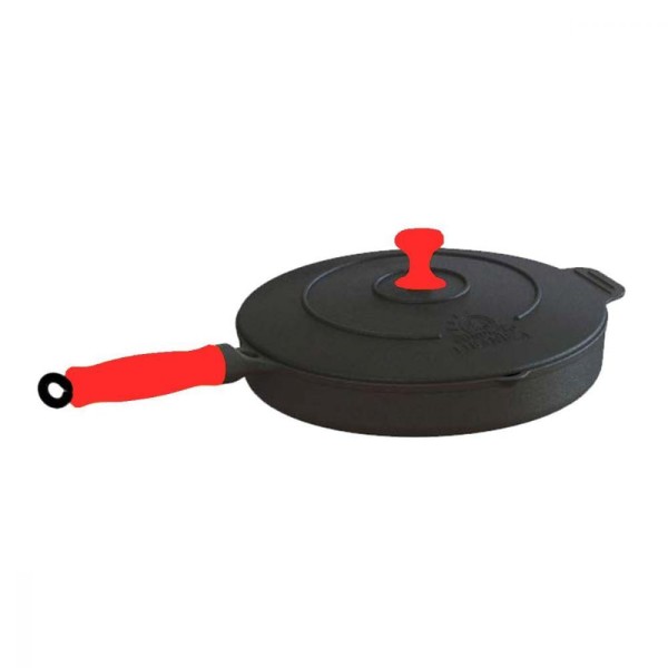 Encontraproduto.com.br - Frigideira com Cabo de Silicone Vermelho 2,1 Litros 26cm