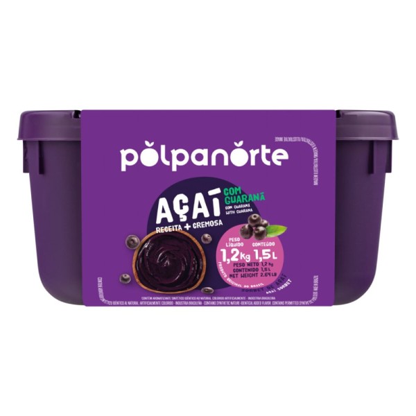 Encontraproduto.com.br - Sorbet de Açaí com Guaraná Polpanorte 1,5 Litro