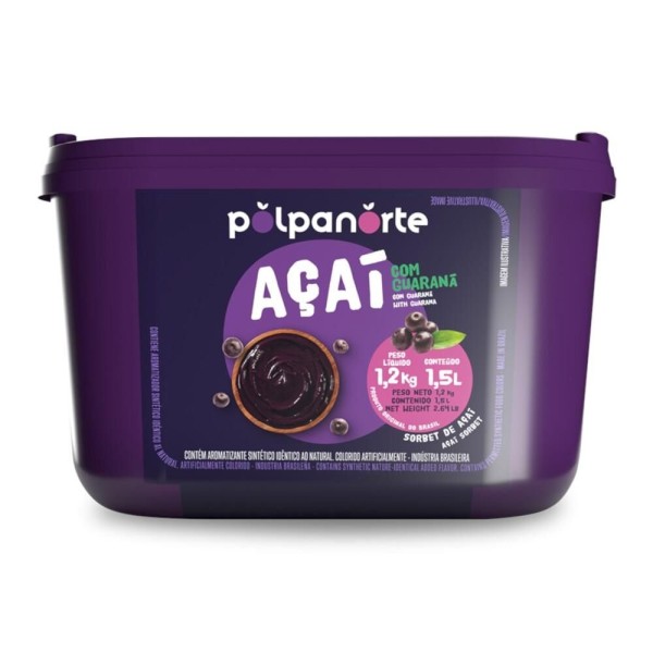 Encontraproduto.com.br - Sorbet de Açaí com Guaraná Polpanorte 1,5 Litro