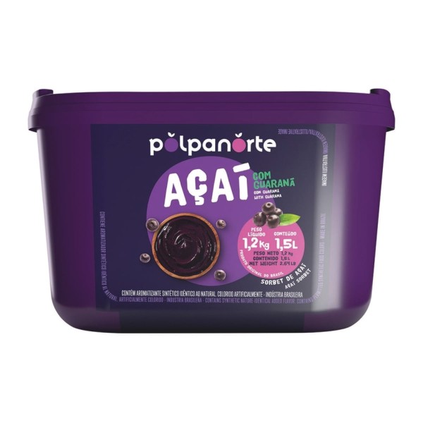 Encontraproduto.com.br - Sorbet de Açaí com Guaraná Polpanorte 1,5 Litro