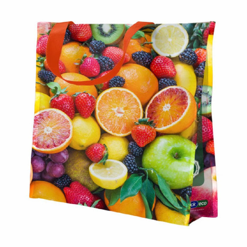 Encontraproduto.com.br - Sacola Reutilizavel Bompack Eco Fruta Cítrica 37X18X35Cm