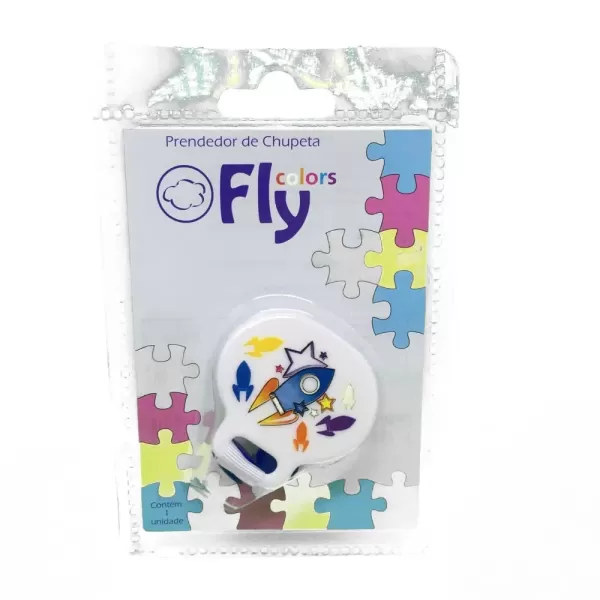 Encontraproduto.com.br - Prendedor de Chupetas Fly Colors Decorada 1 unidade