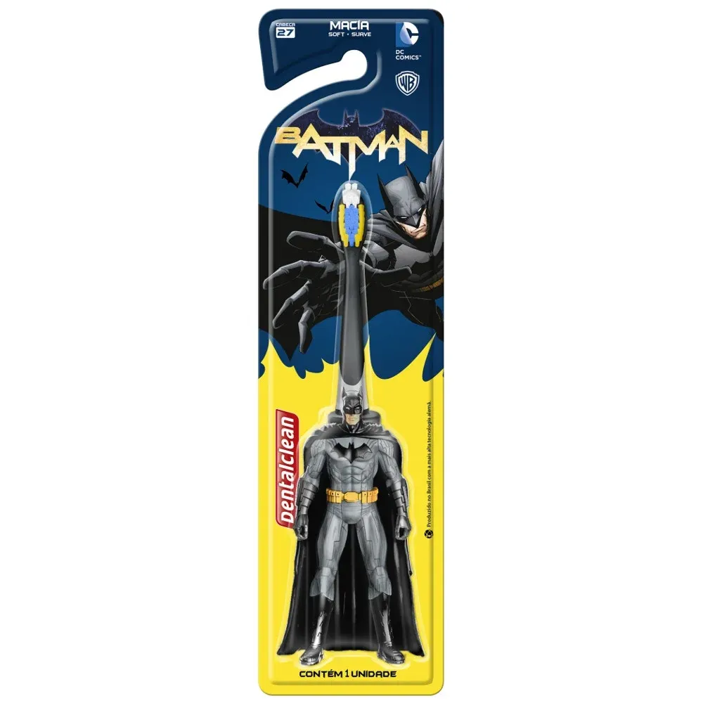 Encontraproduto.com.br - Escova De Dente Infantil Macia 3d Boneco Batman Dentalclean
