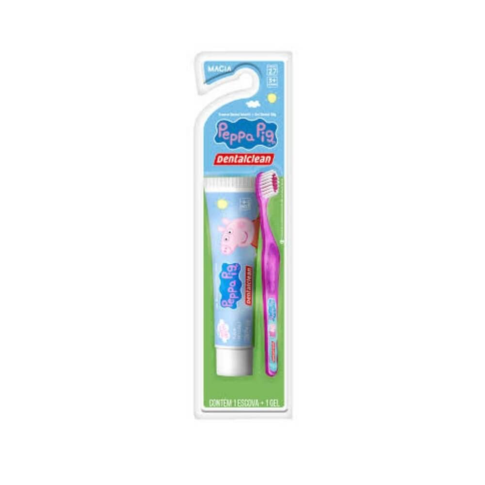 Encontraproduto.com.br - Escova Dental Infantil Peppa + Gel Dental Peppa com Flúor 50g - Dentalclean
