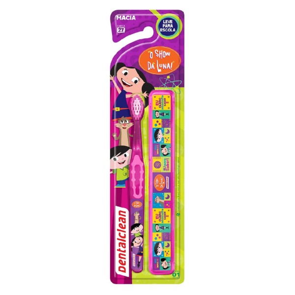 Encontraproduto.com.br - Kit Dentalclean O Show da Luna Escova + Estojo para Transporte Cores Sortidas