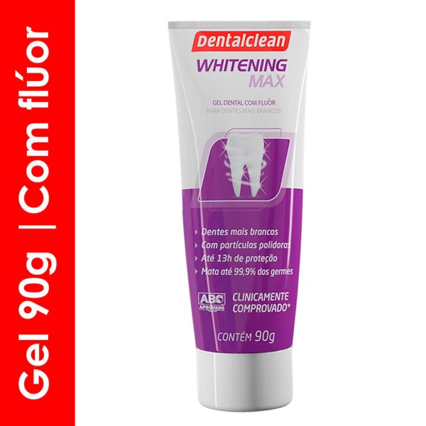 Encontraproduto.com.br - Gel Dental Whitening Max Adulto 90g - Dentalclean