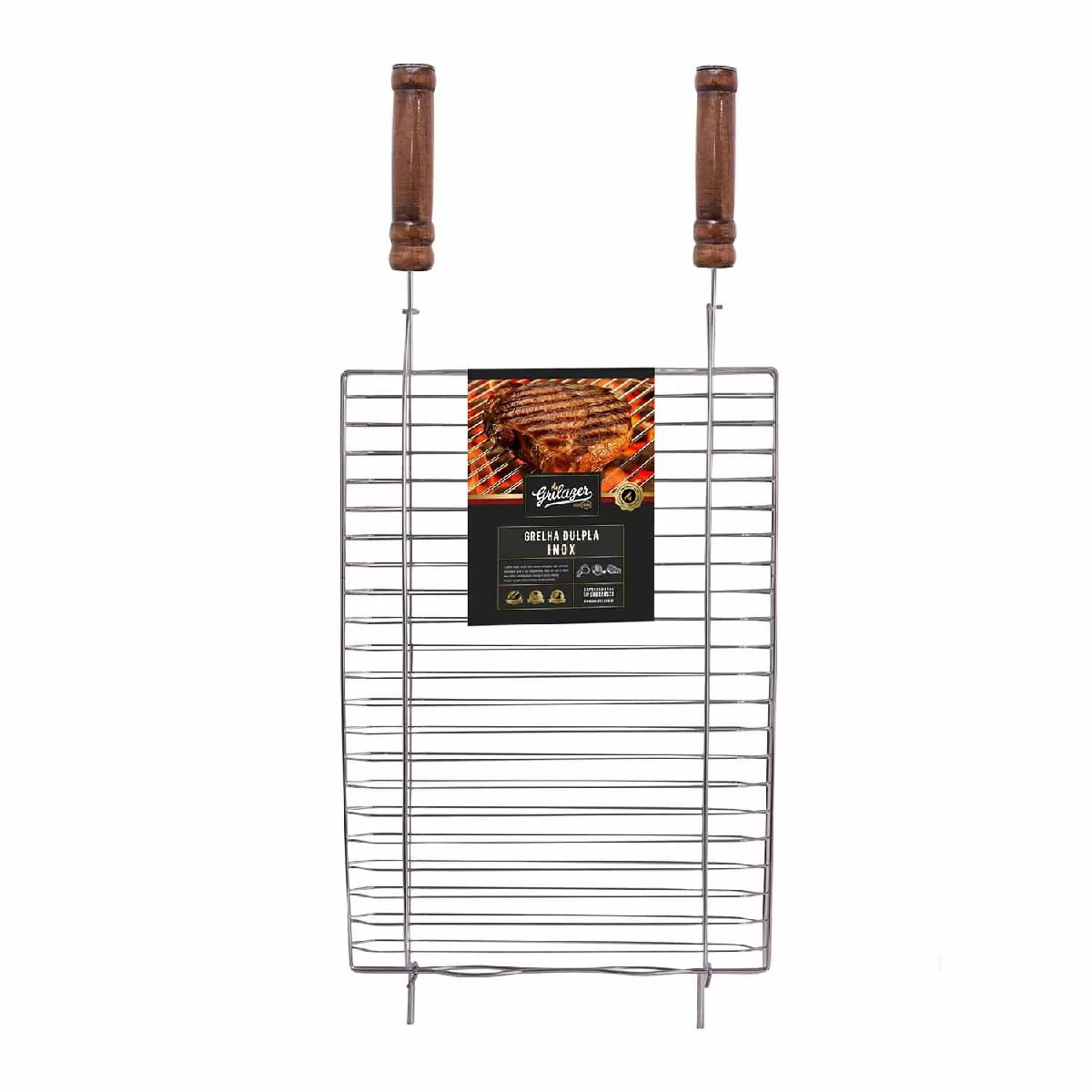Grelha para Churrasqueira Inox GRILAZER Dupla 36 cm x 50 cm
