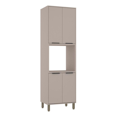 Encontraproduto.com.br - Paneleiro Torre Quente 70cm 4 Portas Stylo Luciane Móveis Cinammon