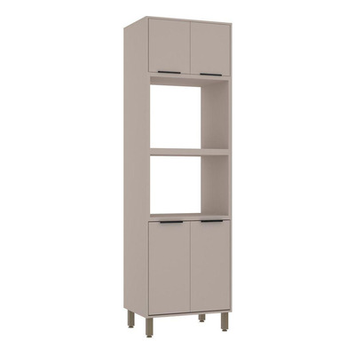 Encontraproduto.com.br - Paneleiro Torre Quente 70cm 4 Portas Stylo Luciane Móveis Cinammon