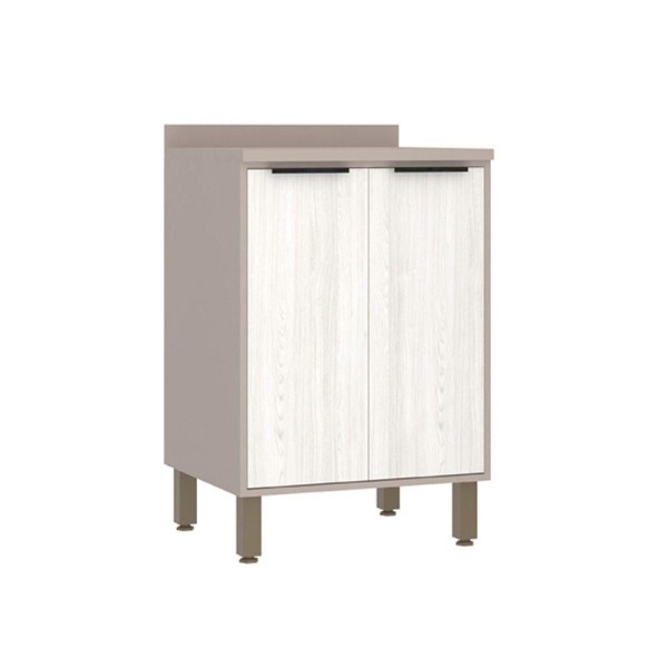 Encontraproduto.com.br - Balcão 60cm 2 Portas Com Tampo Stylo Luciane Móveis Cinammon-teka ártico