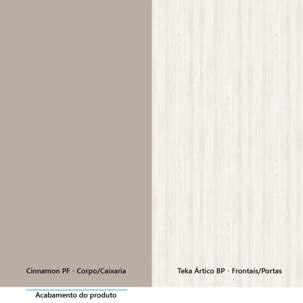 Encontraproduto.com.br - Balcão 60cm 2 Portas Com Tampo Stylo Luciane Móveis Cinammon-teka ártico