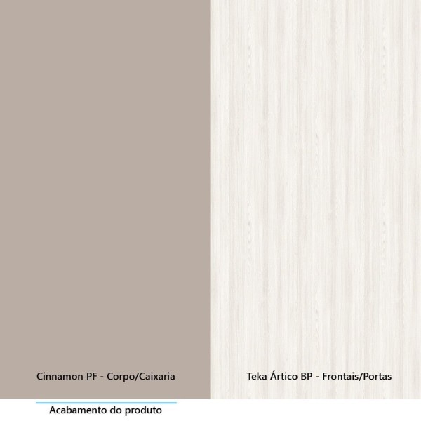 Encontraproduto.com.br - Balcão 60cm 2 Portas Com Tampo Stylo Luciane Móveis Cinammon-teka ártico