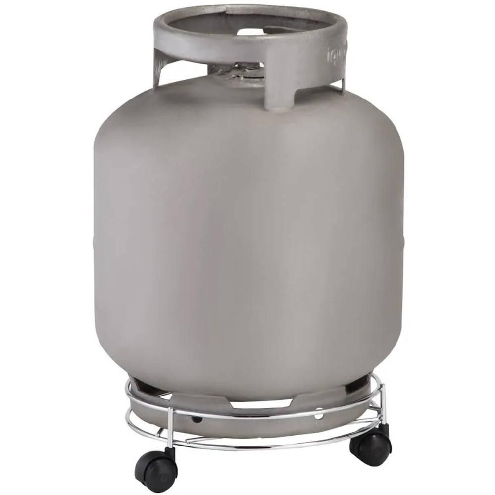 Encontraproduto.com.br - Porta Botijão De Gás Com Rodinhas Suporte Para Plantas E Lixeiras Até 40kg Lara Schmitt Cromado